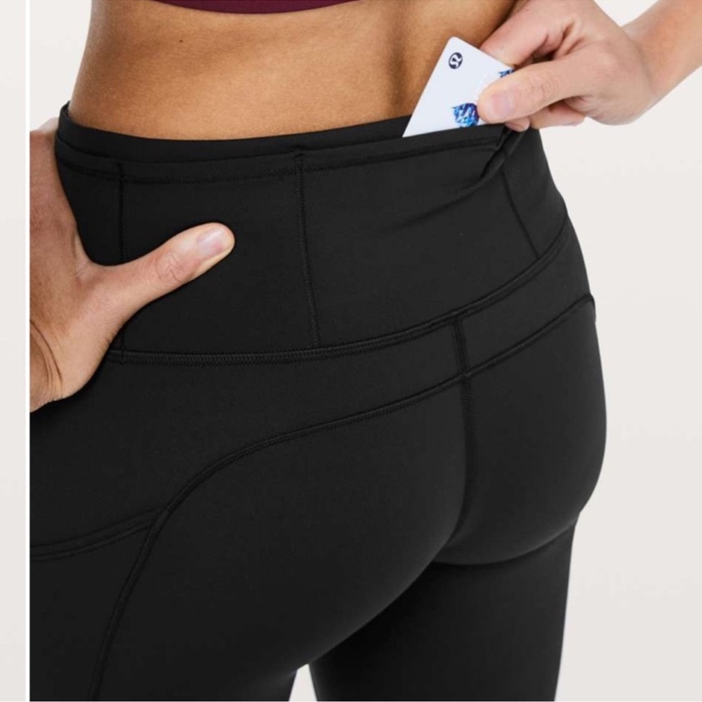 Lululemon Fast and Free 25” Tight Black Size 12 - Picture 5 of 9